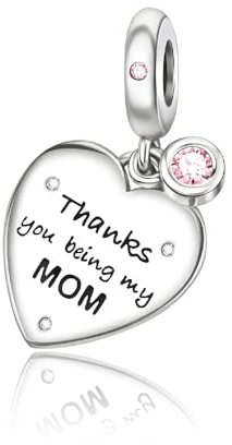 Rimgoris 925 Sterling Silver Women Bracciali Collana Cuore MOM Ciondolo Donna Bracciale Charm Festa della Mamma Giorno del Ringraziamento con Zirconia