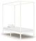 UMOLAMARY Himmelbett-Gestell Weiß Massivholz Kiefer 90 x 200 cm Schlafzimmer Möbel