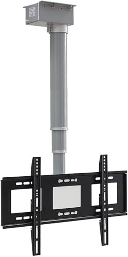 Support de plafond électrique motorisé avec télécommande – Élévateur réglable pour TV à écran plat (jusqu'à 80 cm) – Installation facile et design peu encombrant