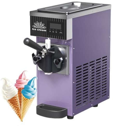 BeoyNot 450w Heladera Profesional Soft Serve, Máquina para Hacer Helados, Producir:50-60 Bloques/H, Pantalla LED, para Bares Domésticos, Cafeterías, Restaurantes Purple