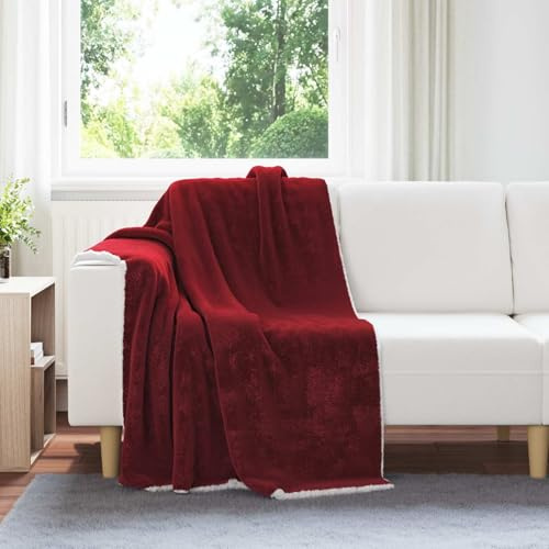Solivagant Überwurfdecke Bordeauxrot 130 x 150 cm Fleece, Haushaltswäsche,Bettwäsche,Decken, 1.675 kg-42017001