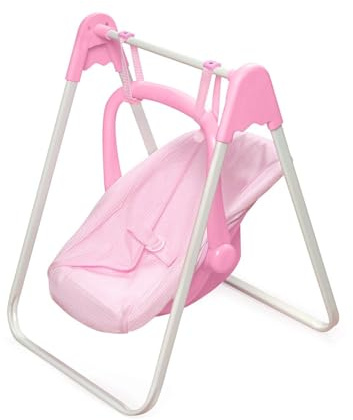 Badger Basket Doll Swing Carrier - Adjustable Toy Swing for 18 Inch Dolls with Sturdy Frame, Lightweight Portable Design, and Easy Assembly - Pretend Play Accessory
