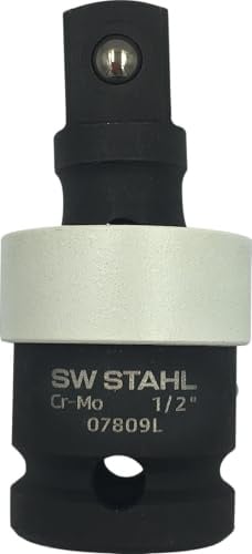 SW-Stahl 07809L Impact-Kardangelenk 1/2 Zoll Gelenk-Adapter Schlagschrauber | Schlagschrauberfestes Kugelgelenk aus Chrom-Molybdän-Stahl, brünierte Oberfläche, 65 mm Länge, Premium-Qualität