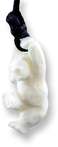 Island Piercings Handgefertigter Amulett Anhänger Kleiner Eisbär aus Knochen inkl. Band PB240