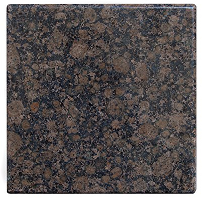 Yuchengstone Couchtisch, Tischplatte, Arbeitsplatte Küchenplatte, Betttischplatte aus poliertem Granit, Unikat Handarbeit, 40 x 40 x 4 cm, 15 KG (Dunkelbraun)