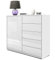 Vladon Sideboard Ben V2, Made in Germany, Kommode mit 1 Tür und 5 Schubladen, Weiß matt/Weiß Hochglanz (79 x 74 x 36 cm)