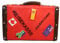Geschenkestadl Spardose Koffer Rot Reisekoffer 14 x 11,5 cm