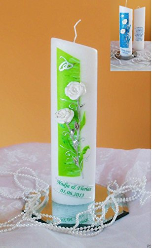 Hochzeitskerze-Traukerze-Brautkerze -3D Rosen Hochzeit Hochzeitsgeschenk ink.Name,Datum