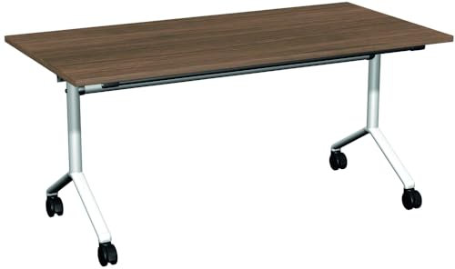 Geramöbel Konferenztisch Klapptisch, Gestell auf Rollen, 1600x800x720, Nussbaum
