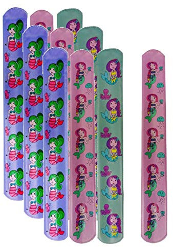 Lg-Imports 10x Klatscharmband Schnapparmband Meerjungfrau Armband Mitgebsel Tombola Geburtstag bunt
