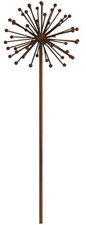 Dehner Dekostab Dandelion, Ø 20 cm, Höhe ca. 110 cm, Metall, braun