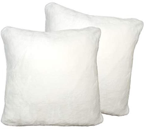2er Pack Kuschelkissen Premium Cashmere Feeling Kissen 50x50 cm Flauschiges Sofakissen (wollweiß)