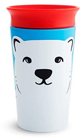 Munchkin Miracle 360 grados Wildlove - Vaso Antiderrames, Set de 1, Oso Polar, 266 ml