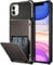 Coolden for iPhone 11 Case with Card Holder Armor Protective Wallet Cover Shockproof Heavy Duty Hard Back Card Slot Holder Phone Case Cover for iPhone 11 (Gun Metal)