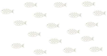 Oblique Unique® 18 Holz Fische Tischdeko Taufdeko Streuartikel Streudeko Verzierung für Taufe Kommunion Konfirmation Firmung Maritime Dekoration - Farbe wählbar (Weiß)