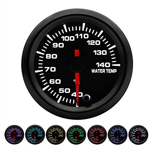 ETOPARS 52mm Automotor Kfz 2 Zeiger Wassertemperatur Messgerät Kit Temperatur Celsius Wassertemperaturanzeige 7 Farbe Zeigeranzeige