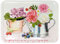 Lashuma Bandeja para servir XXL, multicolor, diseño de peonía, bandeja de vajilla rectangular, 50 x 37 cm, bandeja de melamina