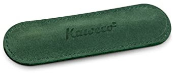 Kaweco Eco 1er Velours-Leder Etui Green I Stifte Etui passend für die Sport Serie I Schreibetui aus echtem Leder mit schöner Prägung I schicke & Klassische Stifttasche I Stiftetui 12 x 3,5 cm