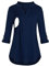 Chaconka Femmes Enceintes Chemise de Maternité Allaitement à Manches Longues Col Rond Haut Chemisier Carreaux Solide Pull Tunique T-Shirt Grossesse Grande Taille Atuomne Hiver Bleu Marine M