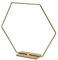 NaDeco Hexagon aus Draht, in Gold mit Fuß, wählbar in Größen 25/30 / 40 cm | Metallring zum Hinstellen | Loop-Ring für Trockenblumen | Drahtring zum Basteln | Makramee-Ring, Größe:Ø 40 cm