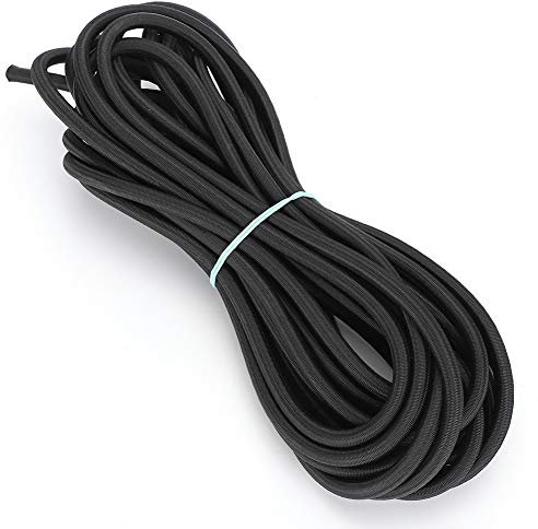 Bungee-Seil, schwarzes rundes Bungee-Seil 7 mm 10 m/32,8 ft Polypropylen-Faser-Bungee-Seil Kleidung Nähzubehör
