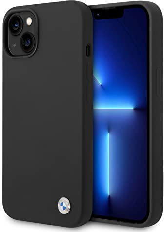 BMW BMHCP14SSILBK hülle für iPhone 14 6,1 schwarz/Black Silicone Metal Logo