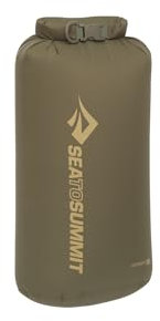 Sea to Summit - Lightweight Dry Bag M 8L - wasserdichte Aufbewahrung - Rollverschluss - Recycling-Gewebe - Befestigung & D-Ring - Wandern & Paddelsport - 19.9 x 16.5 x 39cm - Olive Green - 67g
