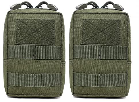 Klein Molle Tasche, 2 Stück Taktische Hüfttaschen, Wasserdicht Gürteltasche Beutel für Camping Wandern Jagd, 11x7x16,5cm
