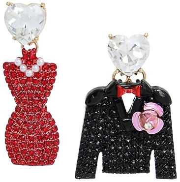 Betsey Johnson Womens Going All Out Mismatch Earrings