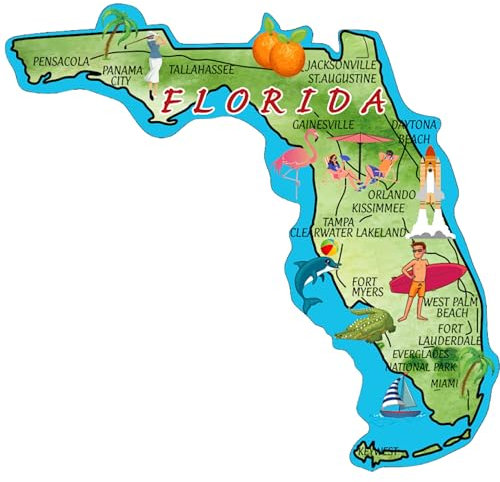 Florida Souvenir-Magnet, The Sunshine State Pride, magnetischer Aufkleber für Autos, Kühlschränke und Whiteboards, 12,7 cm