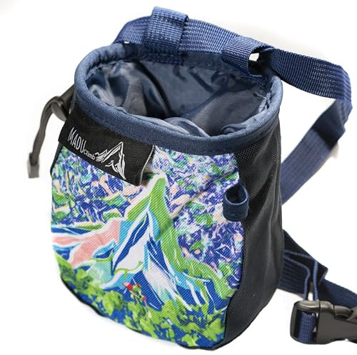 Madu Climb - Borsa porta gesso arrampicata su roccia, acquerello (opera d'arte viola)