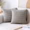 2er Set Kissen mit Füllung (60x60cm Creme) Modell Mosa Kordsamt kurz gestreift, als Sofakissen, Couchkissen Dekokissen Zierkissen, Premium Füllkissen inklusive, weich & angenehm, Doppelpack