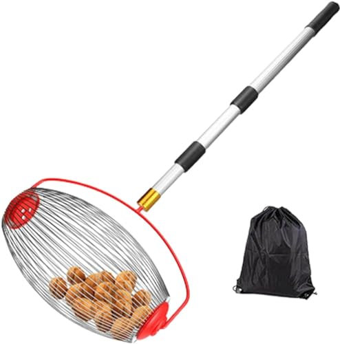 BYLUM Nocciolino di Oliva Raccogli Castagne Raccoglitore Castagne Rullo Giardino Leggero attrezzo a Mano all'aperto con Telescopico