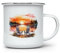 MAXIKIWI Langlebige Emaille-Kaffee- oder Tee-Camping-Tasse für drinnen und draußen, Sitzbereich am See, 350 ml