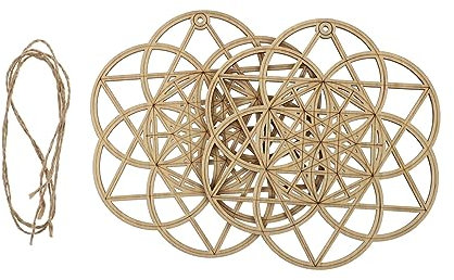 Lot de 2 décorations de sapin de Noël - Motif géométrique en bois - - Décoration de sapin de Noël - Décoration de Noël - Convecteur mural - Outils en bois