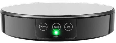 Desikixudy Elektrische Drehplatte, 20 cm, 360 °, intelligente Platine für Fotografie, Basis mit Touch-Taste, LED-Anzeige, App-Steuerung, weißes Licht