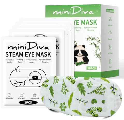 Minidiva Augenmaske Wärmend Dampf Eye Mask für Trockene Augen, 10Pcs Augenmaske Schlafmaske Entspannung, Einweg Augenkissen Augenpads gegen Augenringe Selbsterhitzender Wärmebrille Augen (Unscented)