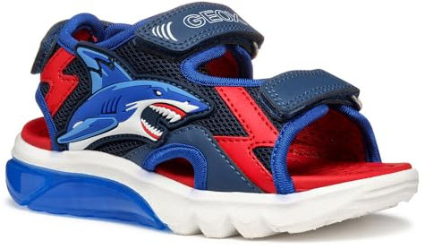 Geox Garçon J Sandal Ciberdron B, Navy Red, 27 EU