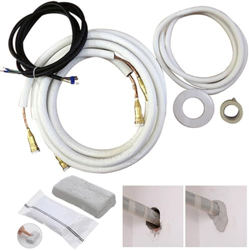 2x 5m QuickConnect Kupferleitung Kältemittelleitung Kupferrohr für Split Klima 18000BTU Quick Klimaanlage Klimagerät reines Kupfer (1x 1/4 Zoll + 1x 3/8 Zoll)