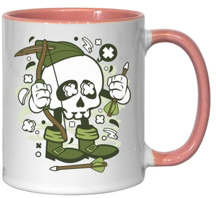 Atspauda Mug en céramique Robin des Bois Skull Archer Take From The Rich Give To The Poor Rose