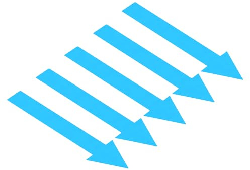 PATIKIL 4 Blatt Pfeil Aufkleber Pfeilschild Links Und Rechts Hinweisschilder 120 mm, Richtungsschild PVC Klebend Entfernbarer aufkleber für Böden Wandmarkierung, Blau