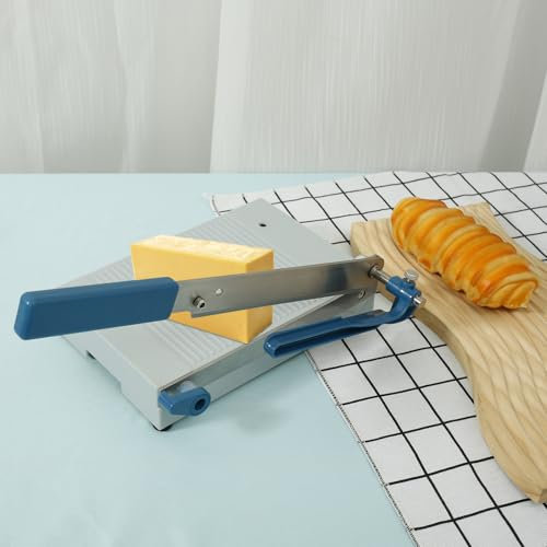 Foppla Cheese Slicer Cutter with Board Adjustable Thickness Cheese Cutter Safety Cheese Slicer for Block Cheese Multipurpose Kitchen Slicer for Cutting Sausage Cucumber Jerky