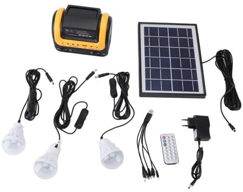 Generador de Energía Solar, Estación de Energía Portátil, Generador Solar de 5000 MAh con Panel Solar para Emergencia de Camping