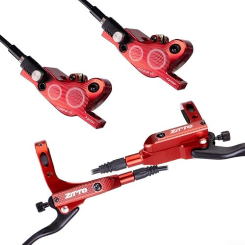 ChicBosom Hydraulisches Bremsen-Set, Aluminiumlegierung, hydraulisches Scheibenbremsen-Set für Mountainbike, E-Bike, Fahrrad, das beste Upgrade-Kit mit 4 Kolben, Mountainbike für mechanische