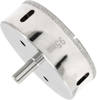 Cjueiom 3-3/4 (95mm) Diamond Coated Hole Saw Drill Bits, Professional Grade for Glass, Ceramic, Tile, Marble, Porcelain & Brick with Nickel-Plated Shank & Quick-Cool Slots, 1PCS