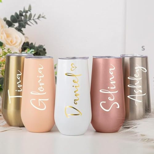 Tazza Termica Personalizzata Con Nome e Testo - Bicchiere Da Viaggio In Acciaio Inossidabile 6OZ/10OZ - Qualsiasi Testo