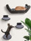 BSWAY Kletterwand Katzen Set mit Katzenbett und 3 Stufen, Katzenmöbel aus Holz Katzentreppe, Katzen Wandelemente Multifunktional zum Schlafen, Spielen und Klettern