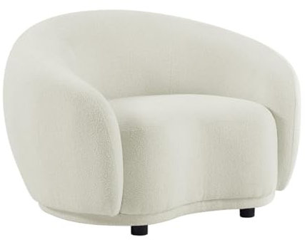 Vente-unique - Sessel mit gerader Rückenlehne 1 Person Bovana - Stoff Weiß