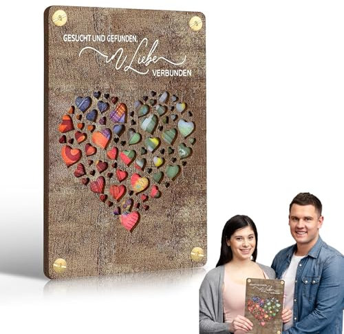 CANCYCC Hochzeitsgeschenk für Brautpaar, Holz Geldgeschenk Hochzeit, Originelle Hochzeit Geldgeschenk Verpackung, Holz Hochzeitskarte Geldgeschenk, Glückwunschkarte Geld Geschenke für Segen