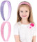 COMNICO 2 Stück Glitzer Stirnbänder für Mädchen Niedliche Glitzernde Breite Dicke Stirnbänder Bling Rutschfestes Haarband Regenbogen-Pailletten Haarschmuck (Rosa + Lila, Einheitsgröße)